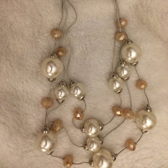 Sophia & Kate White/Pink Bauble Necklace, Earrings - Picture 2 of 5